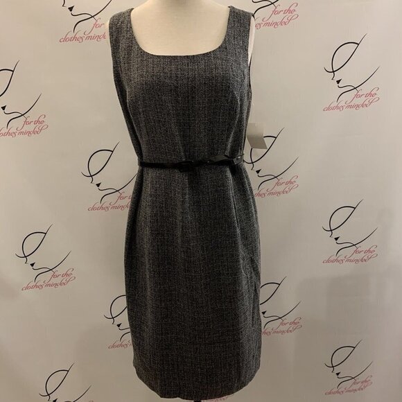 Danny & Nicole. NWT Dress Suit. 8P. $100 Gray Tweed Ruffle 2 Piece Set Shift DD - Picture 3 of 7